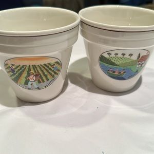 Vintage Laplau Ceramic Mini Flower Pot set of 2